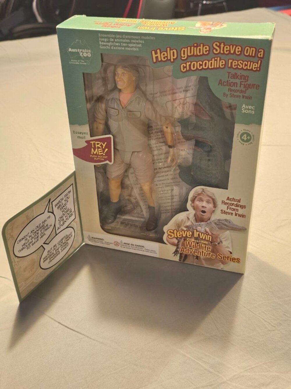Steve Irwin Talking Action Figure 9" Wildlife Adventure Crocodile Hunter NEW BOX - Picture 3 of 10